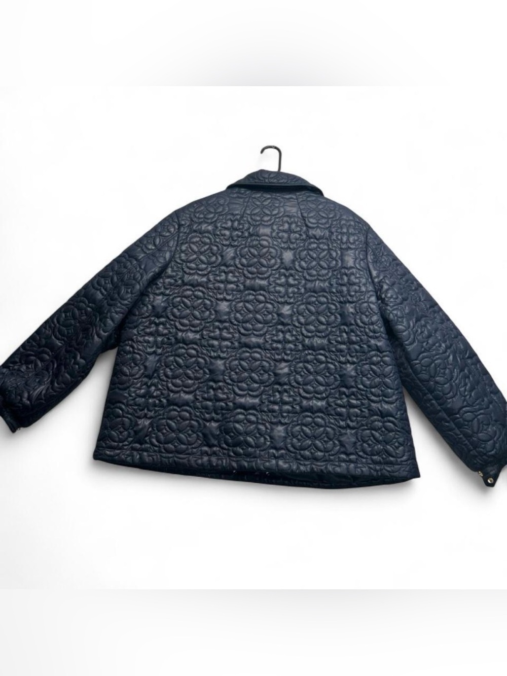 Kate Spade Navy Quilted Floral-Pattern Puffer Jacket View 2
